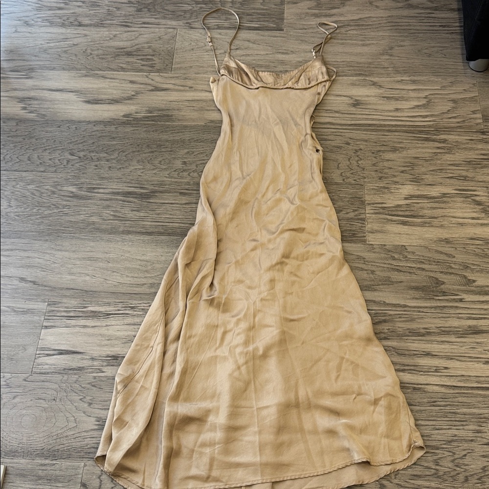 Zara Beige Slip Dress